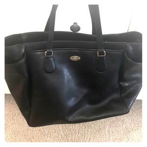 Leather coach tote